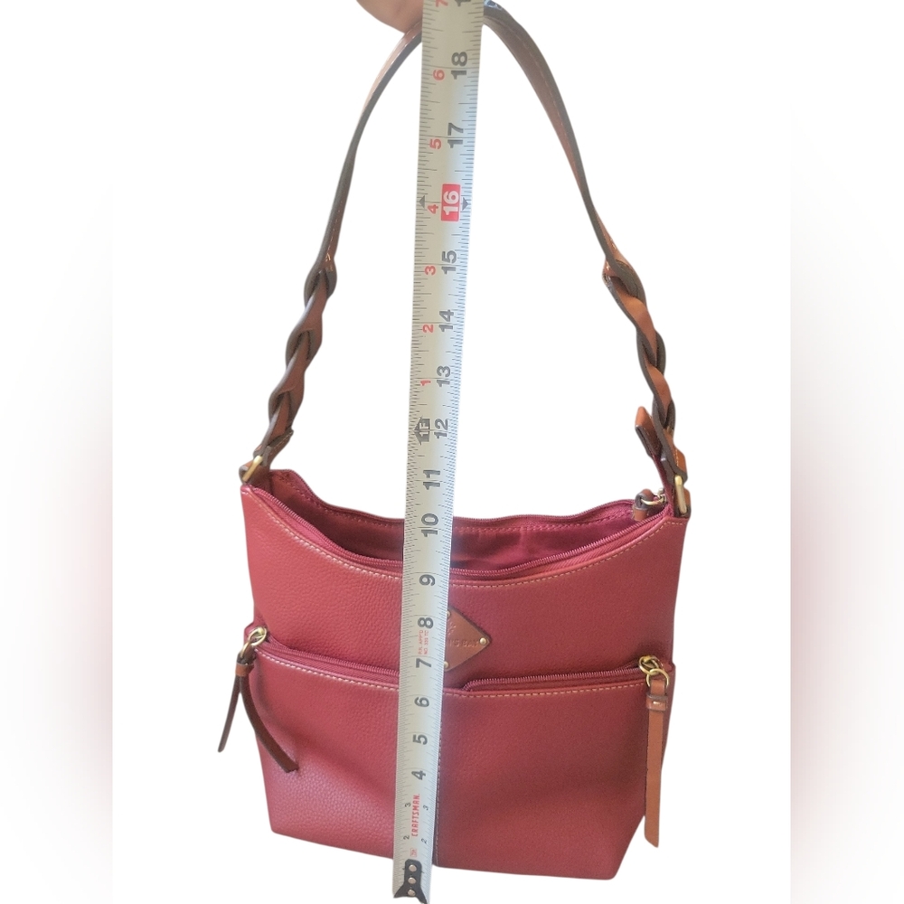 St. John's Bay Red Wine and Brown Shoulder Bag - Picture 8 of 10